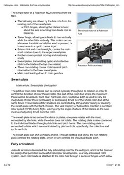 The simple rotor of a Robinson
R22
Robinson R44 rotor head
The simple rotor of a Robinson R22 showing (from the
top):
The fol