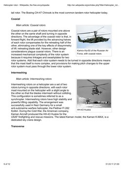 Kamov Ka-50 of the Russian Air
Force, with coaxial rotors
HH-43 Huskie
tail rotor. The Boeing CH-47 Chinook is the most commo