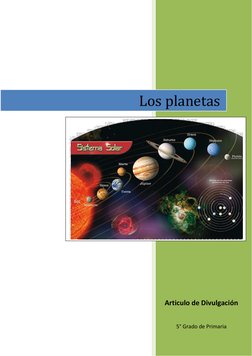 
 
Articulo de Divulgación 
 
5° Grado de Primaria 
Los planetas 
 
