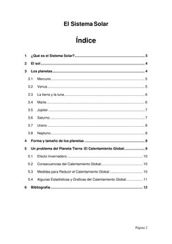 Página 2 
 
El Sistema Solar 
 
Índice 
 
1 
¿Qué es el Sistema Solar? .....................................................