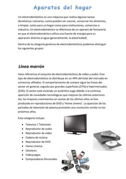 Un electrodoméstico es una máquina que realiza algunas tareas 
domésticas rutinarias, como pueden ser cocinar, conservar los