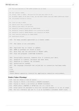 DB2 SQL Return Codes Overview | PDF | Ibm Db2 | Sql