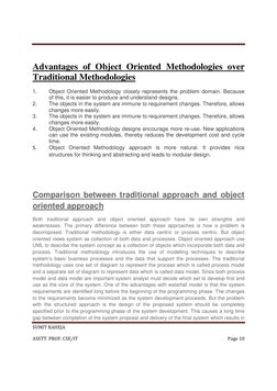 SUMIT RAHEJA 
ASSTT. PROF. CSE/IT 
Page 10 
 
Advantages of Object Oriented Methodologies over 
Traditional Methodol