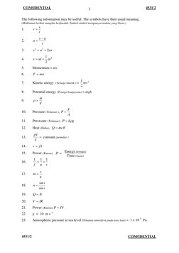 Physics Form 4 Formula Sheet | PDF | Acceleration | Velocity