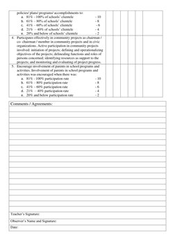policies/ plans/ programs/ accomplishments to: 
a. 81% - 100% of schools’ clientele  
 
- 10 
b. 61% – 80% of schools’ client