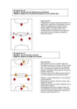 Descripción: 
Trabajamos la rotación básica del sistema 3-1 
patrón giro, hasta que el entrenador no dé al