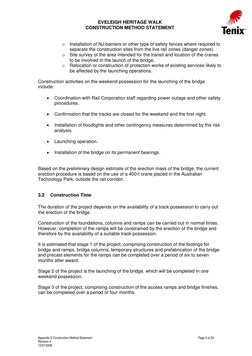 EVELEIGH HERITAGE WALK 
CONSTRUCTION METHOD STATEMENT 
 
 
o Installation of NJ-barriers or other type of safety fences w