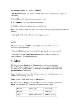 She must have studied very hard. = CORRECT 
- WilleShallsãoexceções. São os únicos modals que indicam especificamente o tempo