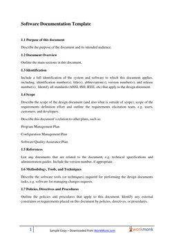 Software Documentation Template Guide | PDF