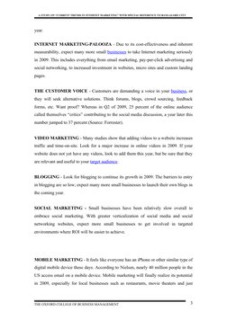 A STUDY ON “CURRENT TRENDS IN INTERNET MARKETING” WITH SPECIAL REFERENCE TO BANGALORE CITY
year. 
INTERNET MARKETING-PA