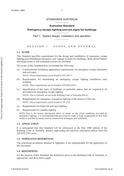As 2293.1-2005 Emergency Escape Lighting and Exit Signs For Buildings ...