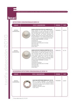 tarifa detección 2010
* Precios válidos hasta el 31/01/2011
7
LLENARI  SISTEMAS DE SEGURIDAD. Pol. Ind. Mutilva Baja c/E Edif