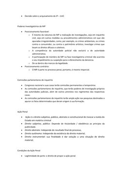 
Decisão sobre o arquivamento do IP – JUIZ. 
 
Poderes Investigatórios do MP 
 
Posicionamento favorável: 
o É mesmo da na