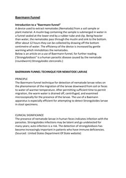 Baermann Funnel Technique for Nematodes | PDF | Nematode | Soil