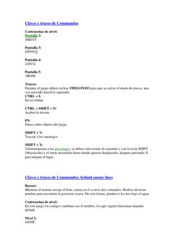 Trucos y Claves para Commandos 1 | PDF | Ocio | Informática y ...