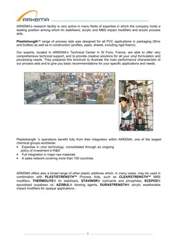 ___________________________________________________ 
 
ARKEMA’s research facility is very active in many fields of experti