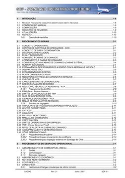 SOP  -  Standard Operating Procedures 
 
SAOOO 
Rev. 21 
Julho / 2007 
SOP 1-1 
 
1 
INTRODUÇÃO ...........................