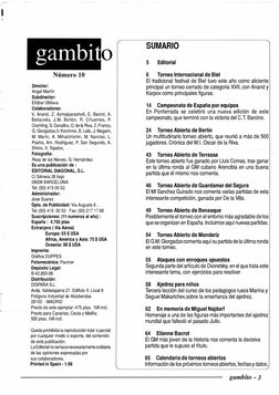 . B 
-
' 
1 
gambi 
Número 10 
Director: 
Angel Martín 
Subdirector: 
Elizbar Ubilava 
Colaboradores: 
o 
V. Anand, Z. Azmaip