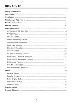 CONTENTS
1
Safety Information......................................................................................
Disc Note