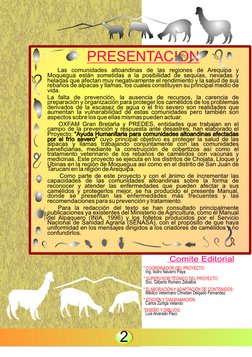 PRESENTACION
2
Las comunidades altoandinas de las regiones de Arequipa y 
Moquegua están sometidas a la posibilidad de sequía