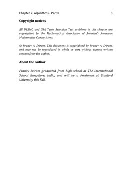 Chapter 2: Algorithms - Part II 
 
1 
Copyright notices 
 
All USAMO and USA Team Selection Test problems in this chapter are