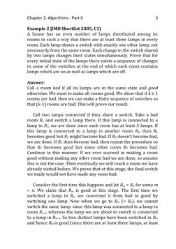 Chapter 2: Algorithms - Part II 
 
3 
Example 2 [IMO Shortlist 2005, C1] 
A house has an even number of lamps distributed amo