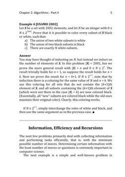 Chapter 2: Algorithms - Part II 
 
5 
 
Example 4 [USAMO 2002] 
Let S be a set with 2002 elements, and let N be an integer wi