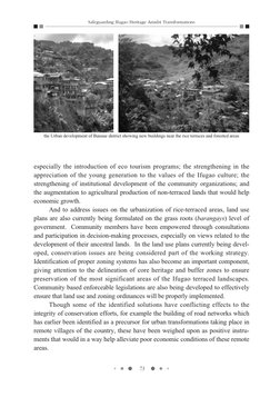 especially the introduction of eco tourism programs; the strengthening in the
appreciation of the young generation to the val