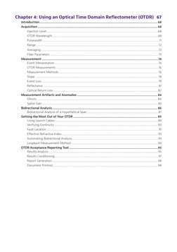 Chapter 4: Using an Optical Time Domain Reflectometer (OTDR)  67
	
Introduction..............................................