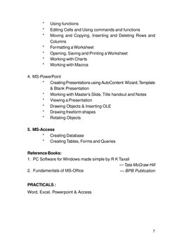 7
*
Using functions
*
Editing Cells and Using commands and functions
*
Moving and Copying, Inserting and Deleting Rows and
Co