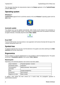 TopSolid 2010
TopSolid'Design 2010: What's new
2
Missler Software
This document describes the improvements made to the Design
