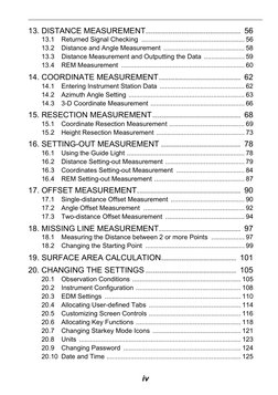 iv
13. DISTANCE MEASUREMENT...........................................  56
13.1
Returned Signal Checking ....................