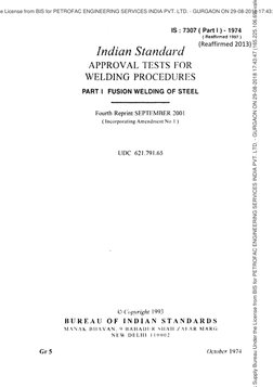 IS 7307 Part 1: Welding Procedures | PDF | Welding | Construction