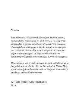 䔀猀琀攀 䴀
愀渀甀愀氀 搀攀 䴀
愀猀漀渀攀爀愀 攀猀挀爀椀琀漀 瀀漀爀 䄀渀搀爀 䌀愀猀猀愀爀搀Ⰰ 
攀猀 洀甀礀 搀椀昀挀椀氀 攀渀挀漀渀琀爀愀爀氀漀 攀渀 氀愀猀 氀椀戀爀攀爀愀猀Ⰰ 礀愀 猀攀愀 瀀漀爀 猀甀
愀渀琀椀最ﰀ攀搀愀搀 