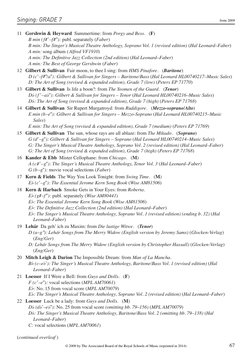 Singing: GRADE 7
11 Gershwin & Heyward  Summertime: from Porgy and Bess. (F)
B min (f#–f#): publ. separately (Faber)
B min: