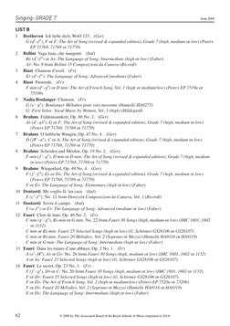 Singing: GRADE 7
LIST B
1
Beethoven  Ich liebe dich, WoO 123.   (Ger)
G (d–f), F or F: The Art of Song (revised & expanded e