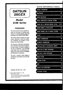 1983 Datusn 280ZX Service Manual PDF | PDF