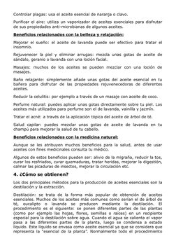 Controlar plagas: usa el aceite esencial de naranja o clavo.
Purificar el aire: utiliza un vaporizador de aceites esenciales