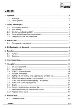 Meiko User Guide.pdf Meiko Topic 20 Operating Instructions | PDF | Door | Kitchen Utensil