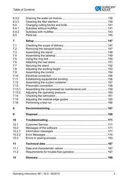Table of Contents
Operating Instructions 581 - 02.0 - 05/2019
3
6.3.2
Draining the water-oil mixture.........................