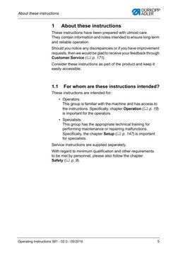 About these instructions
Operating Instructions 581 - 02.0 - 05/2019
5
1
About these instructions
These instructions have bee