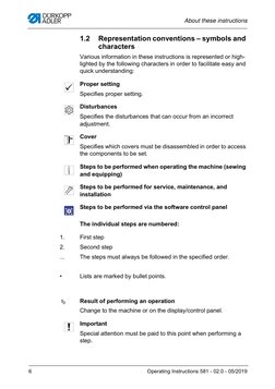 About these instructions
Operating Instructions 581 - 02.0 - 05/2019
6
1.2
Representation conventions – symbols and 
characte