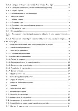 8.20.2 - Manípulo de bloqueio e conversão efeito simples/ efeito duplo .................................. 110
8.20.3 - Cilind