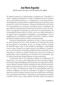 Semblanza | 5
José María Arguedas
(18 de enero de 1911-2 de diciembre de 1969)
Al separar nuestros 21 intelectuales en grupos