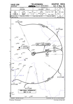 048^
VA(D)-18
335^
126^
170^
195^
217^
073^
091^
BRIEFING STRIP
TM
UDAIPUR
11-1
UDAIPUR, INDIA
090^
180^
360^
MSA UUD VOR
LOC