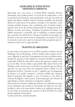 AQUELARRE, EL JUEGO DE ROL 
DEMONÍACO–MEDIEVAL 
 
Bienvenido seas, caro lector, a la Edad Media española. Siéntete 
afortunad
