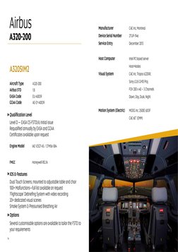 14
15
A320SIM2
Aircraft Type	 	
A320-200
Airbus STD	
	
1.8
EASA Code	
	
EU-A0039	
GCAA Code	
	
AE-EY-A0039
	
Qualification Le