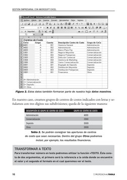 Figura 2. Estos datos también formaran parte de nuestra hoja datos maestros.
En nuestro caso, creamos grupos de centros de co