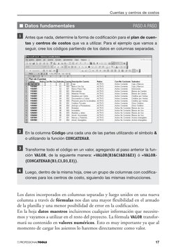 I Datos fundamentales
PASO A PASO
Antes que nada, determine la forma de codificación para el plan de cuen-
tas y centros de c
