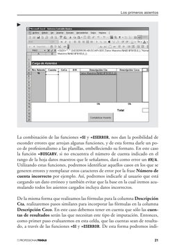 La combinación de las funciones =SI y =ESERROR, nos dan la posibilidad de
esconder errores que arrojan algunas funciones, y d